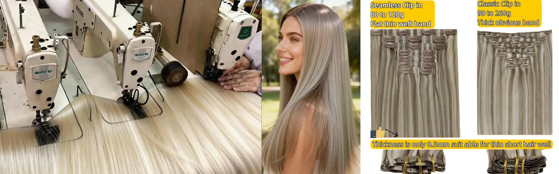 Klip dalam Sambungan Rambut