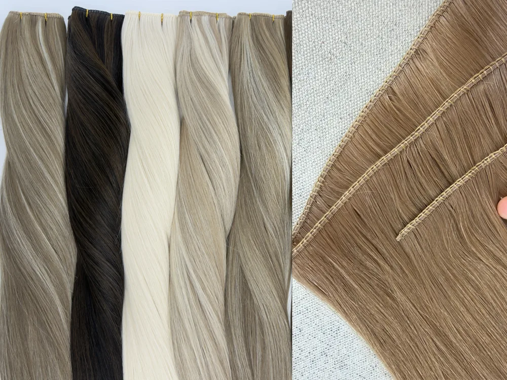Sambungan Rambut Lum Inovatif terbaharu Super Genius Weft dengan benang Amazing Volume Genius Hair Extensions